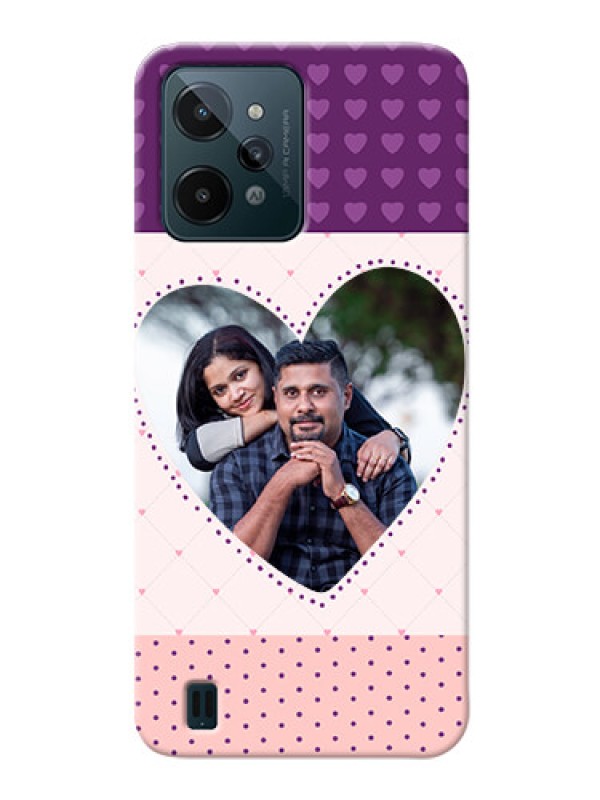 Custom Realme C31 Mobile Back Covers: Violet Love Dots Design