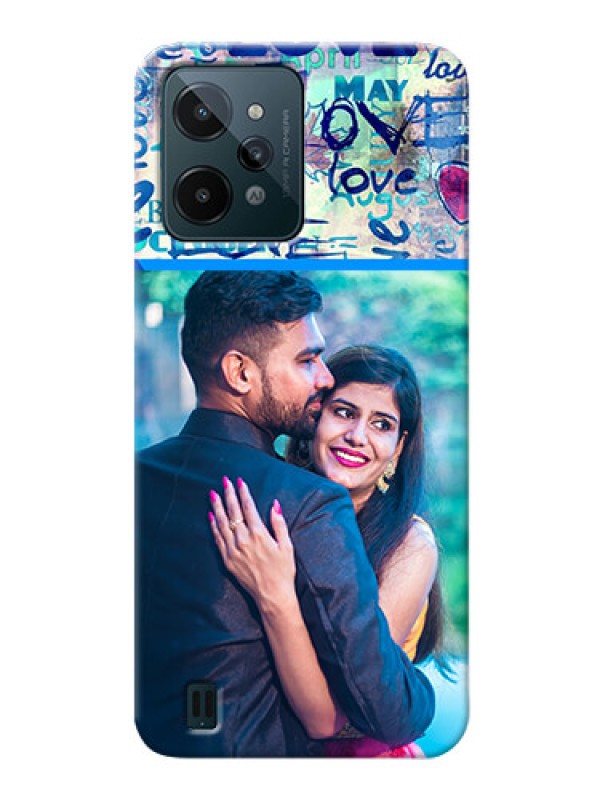 Custom Realme C31 Mobile Covers Online: Colorful Love Design