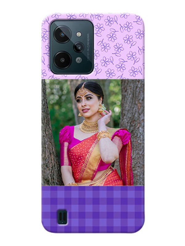 Custom Realme C31 Mobile Cases: Purple Floral Design