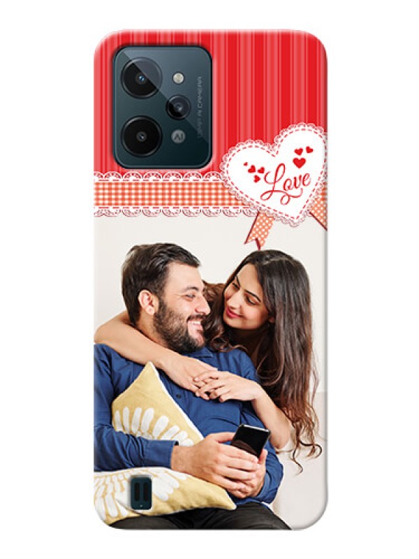 Custom Realme C31 phone cases online: Red Love Pattern Design