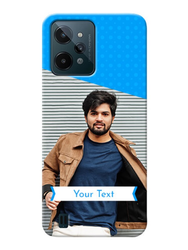 Custom Realme C31 Personalized Mobile Covers: Simple Blue Color Dotted Design