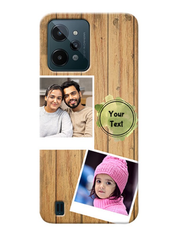 Custom Realme C31 Custom Mobile Phone Covers: Wooden Texture Design