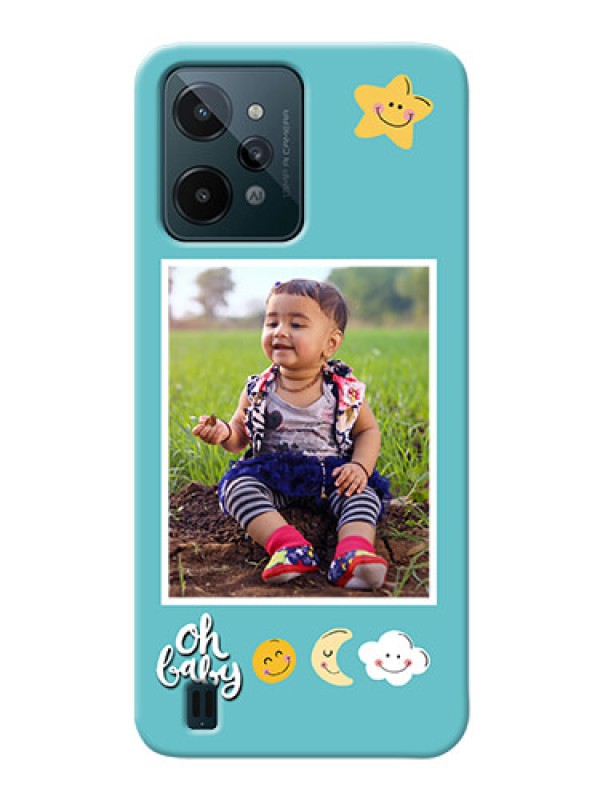 Custom Realme C31 Personalised Phone Cases: Smiley Kids Stars Design