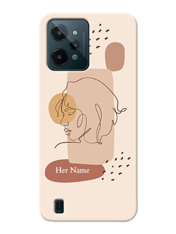Custom Realme C31 Custom Phone Covers: Calm Woman line art Design