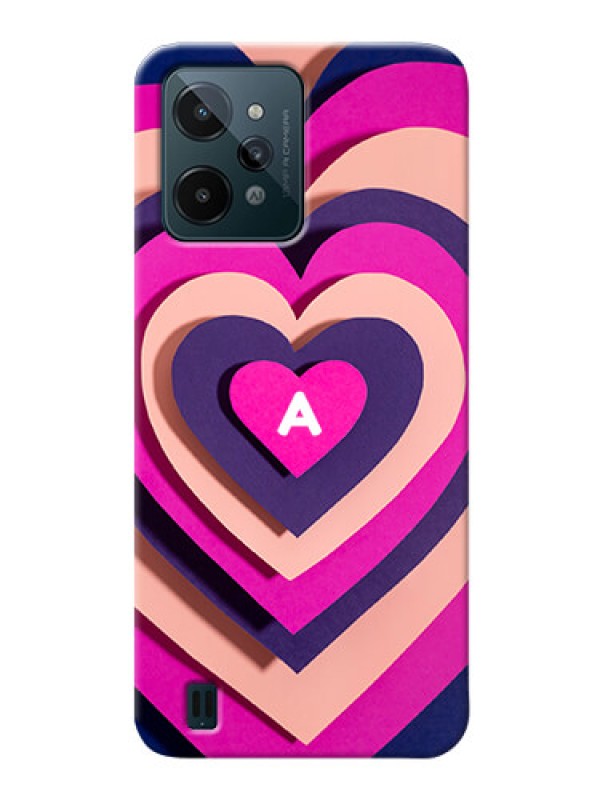 Custom Realme C31 Custom Mobile Case with Cute Heart Pattern Design