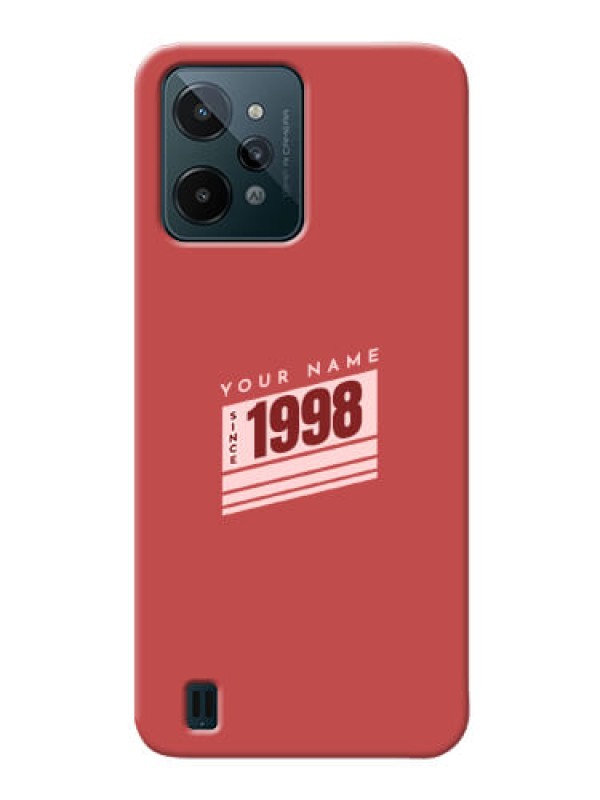 Custom Realme C31 Phone Back Covers: Red custom year of birth Design