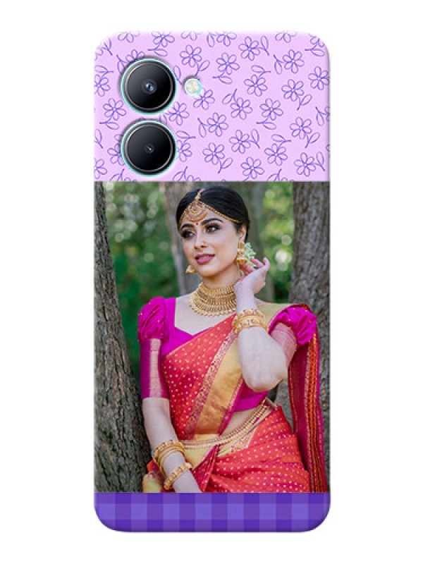 Custom Realme C33 2023 Mobile Cases: Purple Floral Design