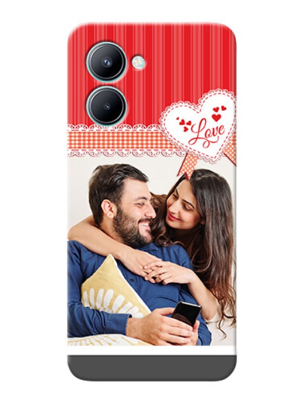 Custom Realme C33 2023 phone cases online: Red Love Pattern Design