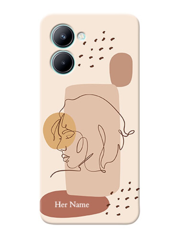 Custom Realme C33 2023 Custom Phone Covers: Calm Woman line art Design