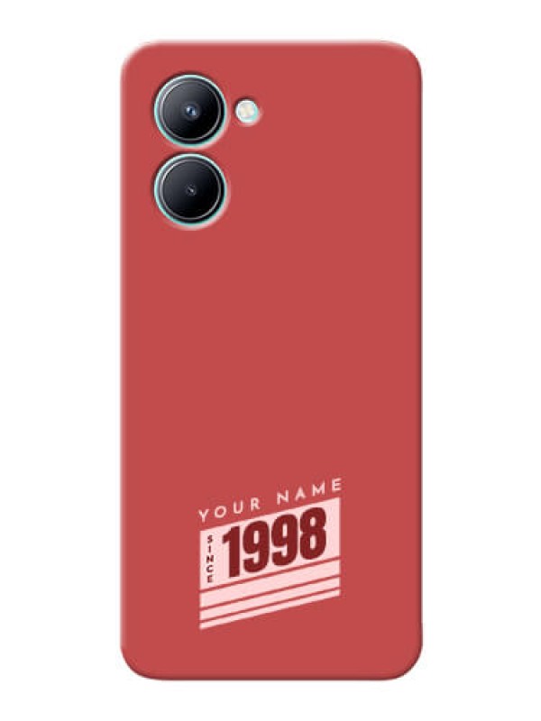 Custom Realme C33 2023 Phone Back Covers: Red custom year of birth Design