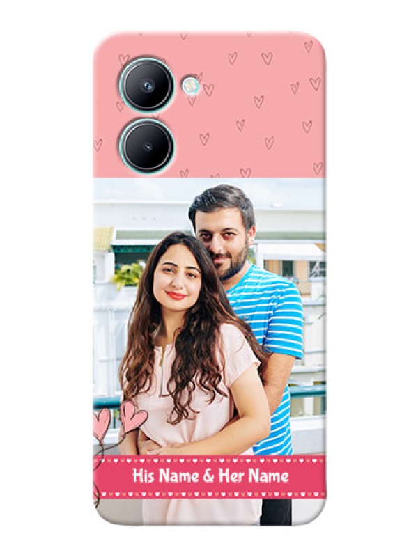 Custom Realme C33 phone back covers: Love Design Peach Color