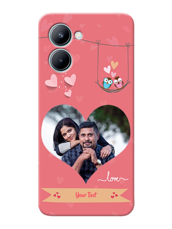 Custom Realme C33 custom phone covers: Peach Color Love Design 