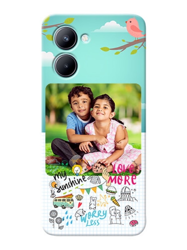 Custom Realme C33 phone cases online: Doodle love Design
