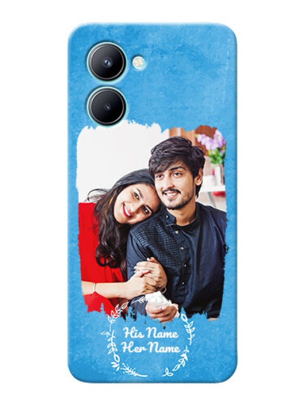 Custom Realme C33 custom mobile cases: Blue Color Vintage Design