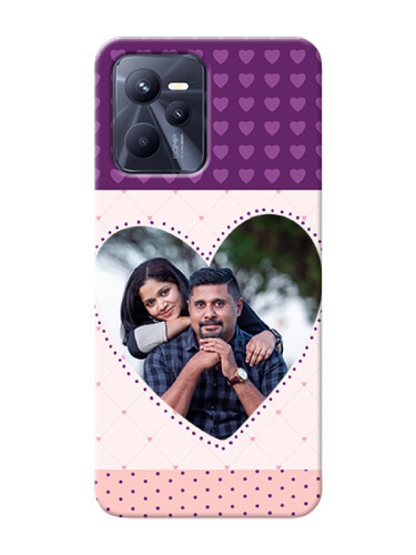 Custom Realme C35 Mobile Back Covers: Violet Love Dots Design