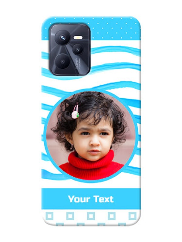Custom Realme C35 phone back covers: Simple Blue Case Design