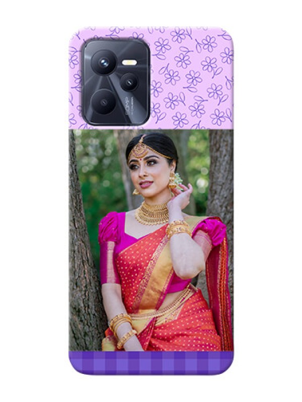 Custom Realme C35 Mobile Cases: Purple Floral Design