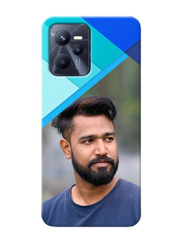 Custom Realme C35 Phone Cases Online: Blue Abstract Cover Design