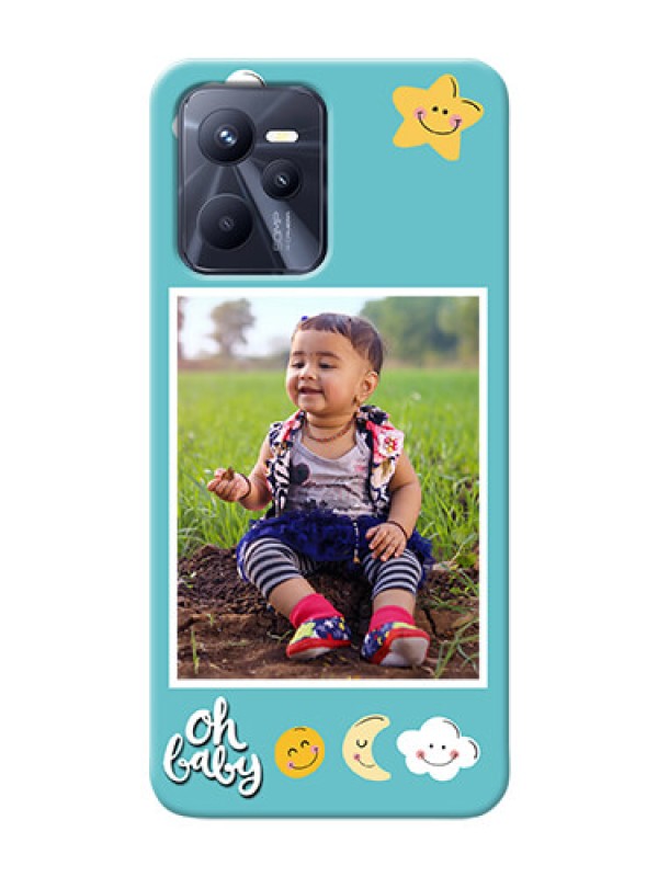 Custom Realme C35 Personalised Phone Cases: Smiley Kids Stars Design