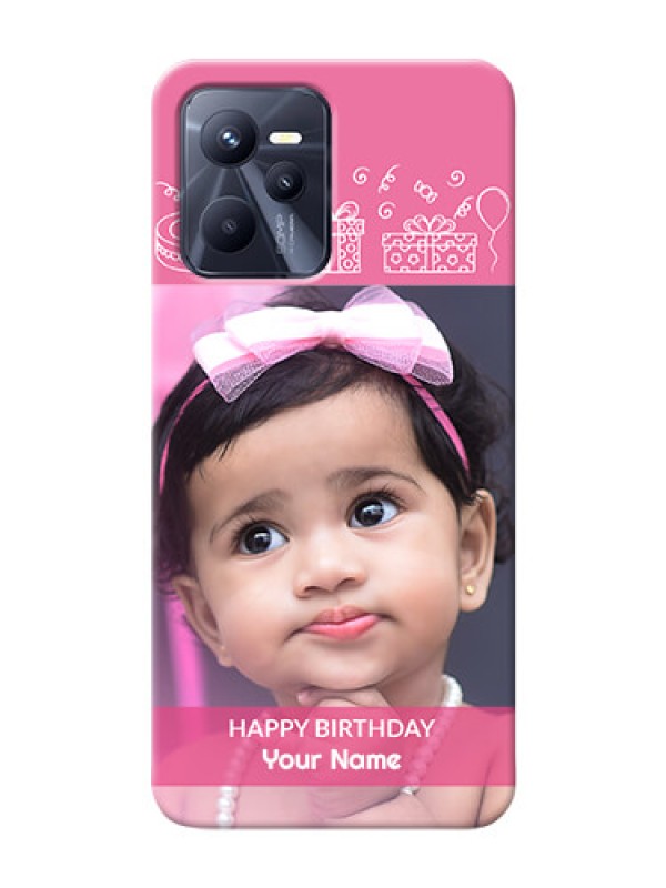 Custom Realme C35 Custom Mobile Cover with Birthday Line Art Design