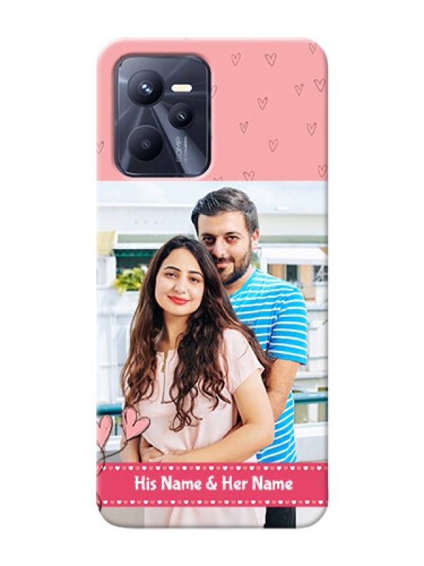 Custom Realme C35 phone back covers: Love Design Peach Color