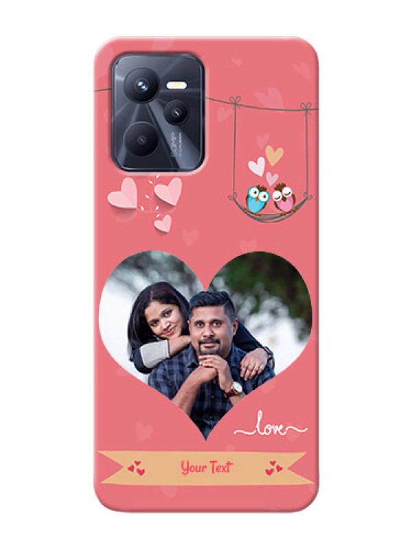 Custom Realme C35 custom phone covers: Peach Color Love Design 