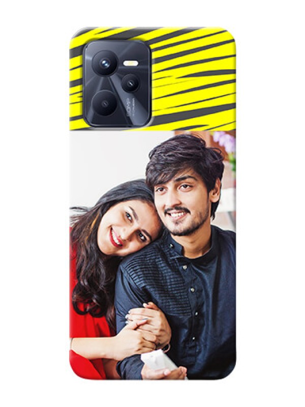 Custom Realme C35 Personalised mobile covers: Yellow Abstract Design