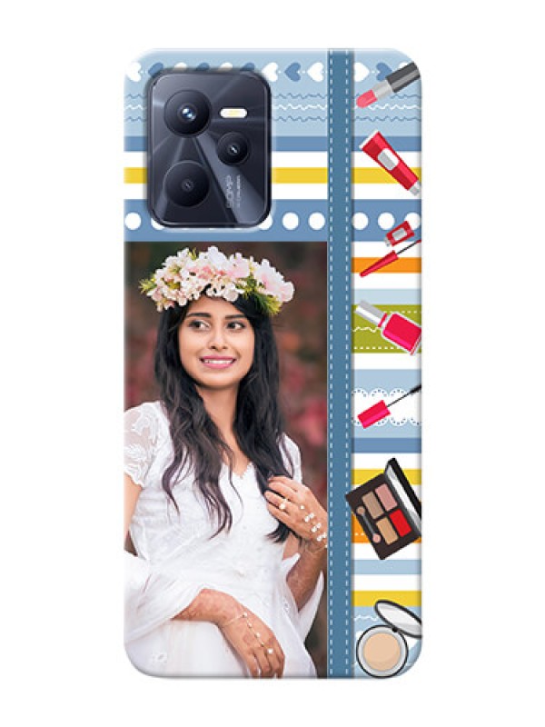 Custom Realme C35 Personalized Mobile Cases: Makeup Icons Design