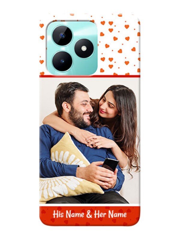 Custom Realme C51 Phone Back Covers: Orange Love Symbol Design