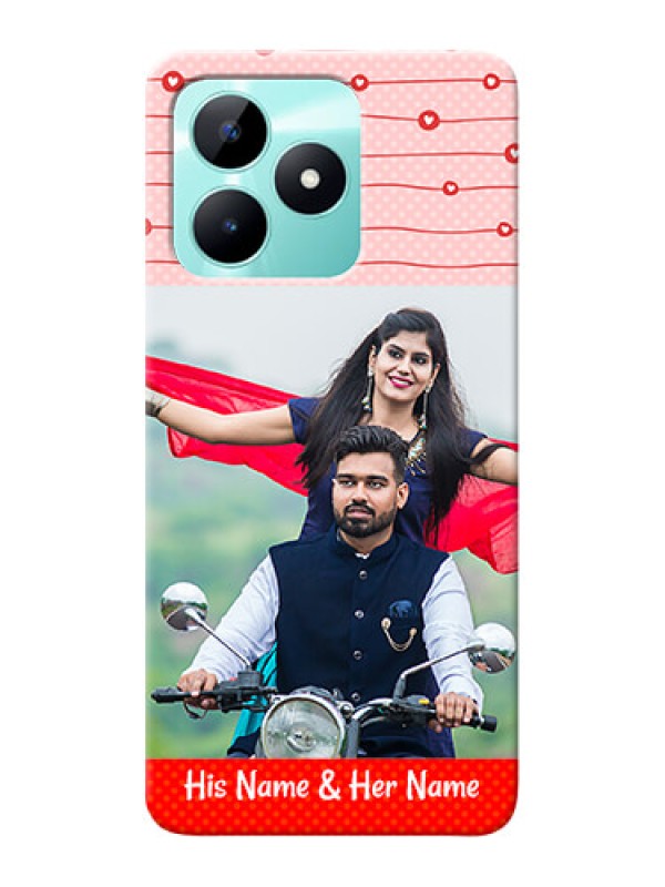 Custom Realme C51 Custom Phone Cases: Red Pattern Case Design