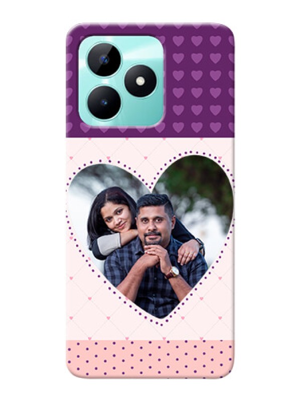 Custom Realme C51 Mobile Back Covers: Violet Love Dots Design