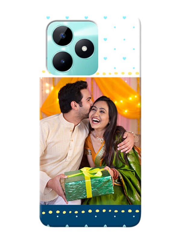 Custom Realme C51 Phone Covers: White and Blue Abstract Design