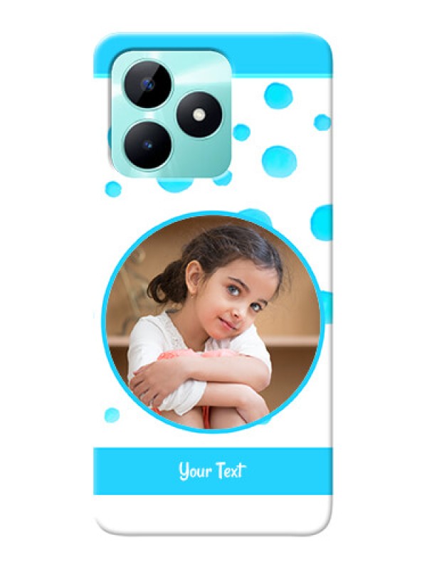Custom Realme C51 Custom Phone Covers: Blue Bubbles Pattern Design