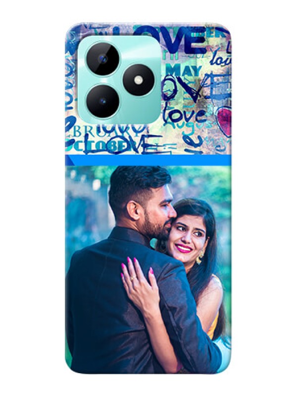 Custom Realme C51 Mobile Covers Online: Colorful Love Design