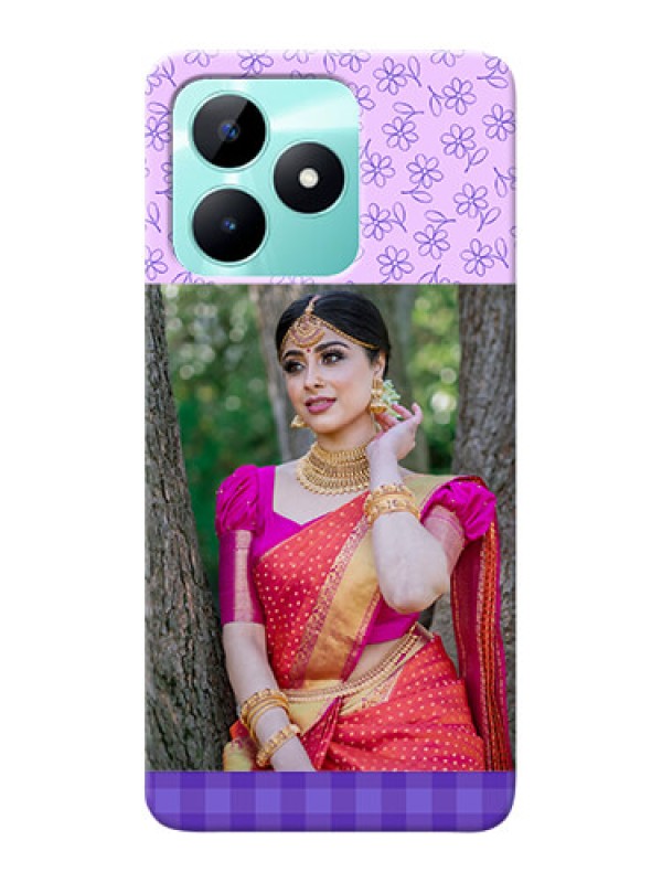 Custom Realme C51 Mobile Cases: Purple Floral Design