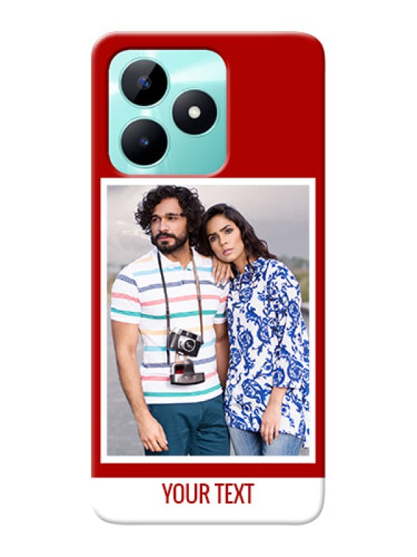Custom Realme C51 mobile phone covers: Simple Red Color Design