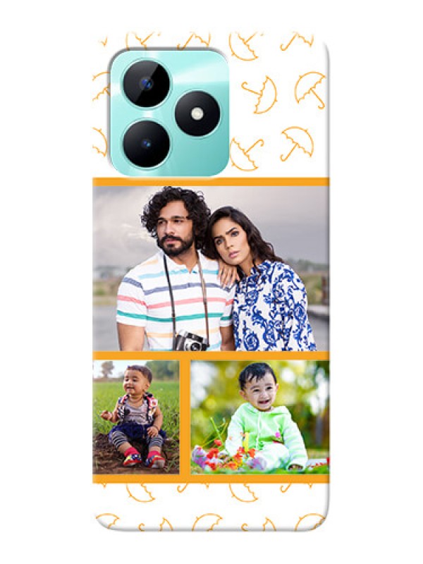 Custom Realme C51 Personalised Phone Cases: Yellow Pattern Design