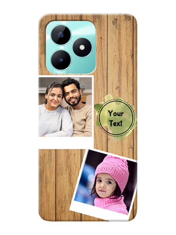 Custom Realme C51 Custom Mobile Phone Covers: Wooden Texture Design