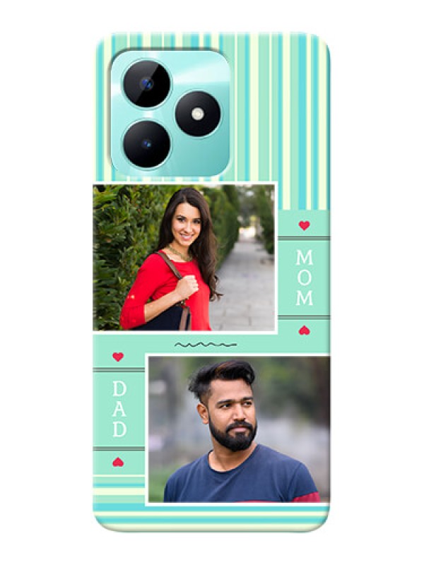 Custom Realme C51 custom mobile phone covers: Mom & Dad Pic Design