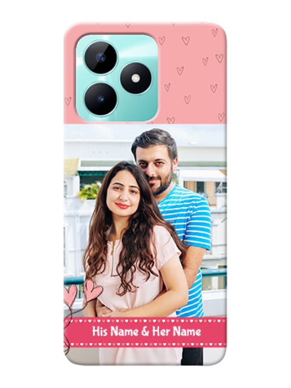 Custom Realme C51 phone back covers: Love Design Peach Color