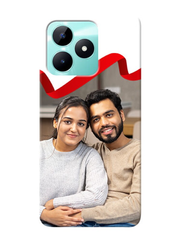 Custom Realme C51 custom phone cases: Red Ribbon Frame Design