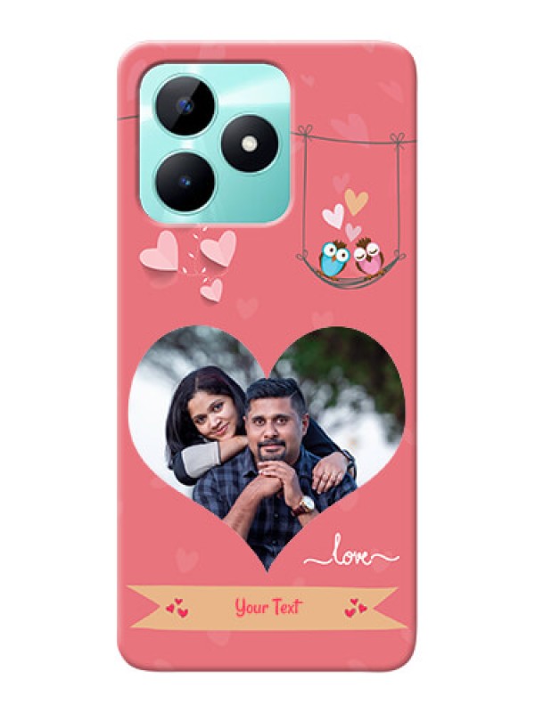 Custom Realme C51 custom phone covers: Peach Color Love Design