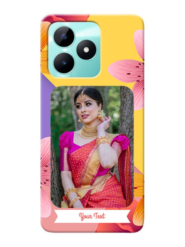 Custom Realme C51 Mobile Covers: 3 Image With Vintage Floral Design