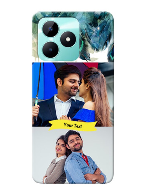 Custom Realme C51 Phone Cases: Image with Boho Peacock Feather Design