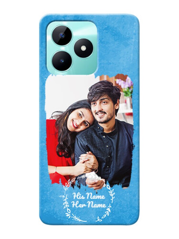 Custom Realme C51 custom mobile cases: Blue Color Vintage Design