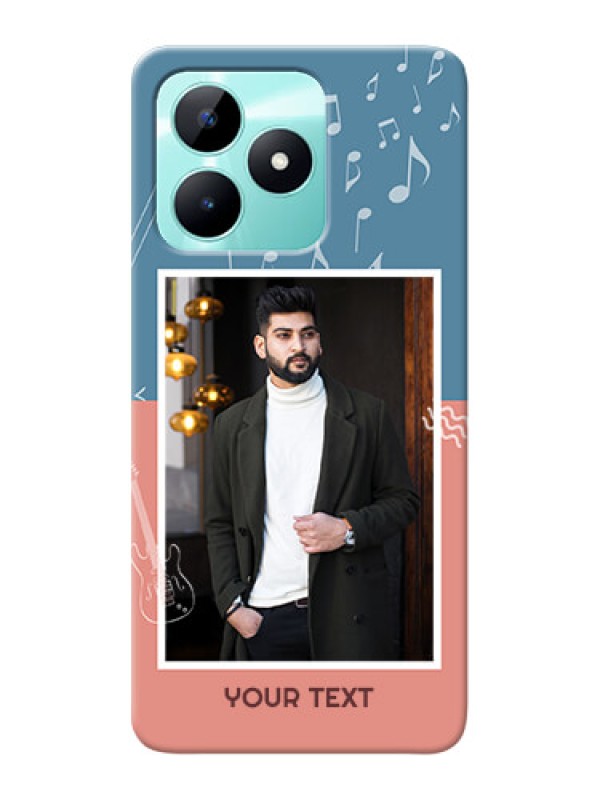 Custom Realme C51 Phone Back Covers with Color Musical Note Design