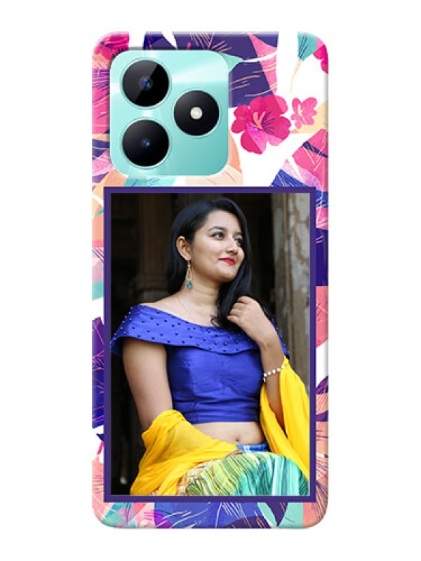 Custom Realme C51 Personalised Phone Cases: Abstract Floral Design