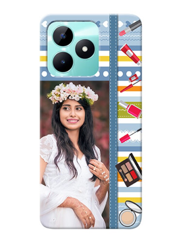 Custom Realme C51 Personalized Mobile Cases: Makeup Icons Design