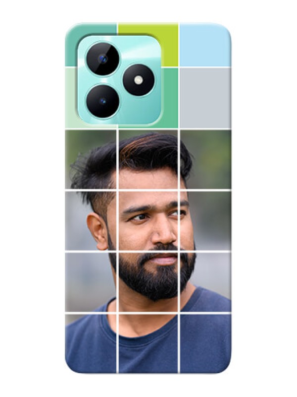 Custom Realme C51 personalised phone covers with white box pattern