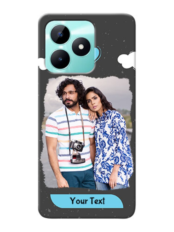 Custom Realme C51 Mobile Back Covers: splashes with love doodles Design